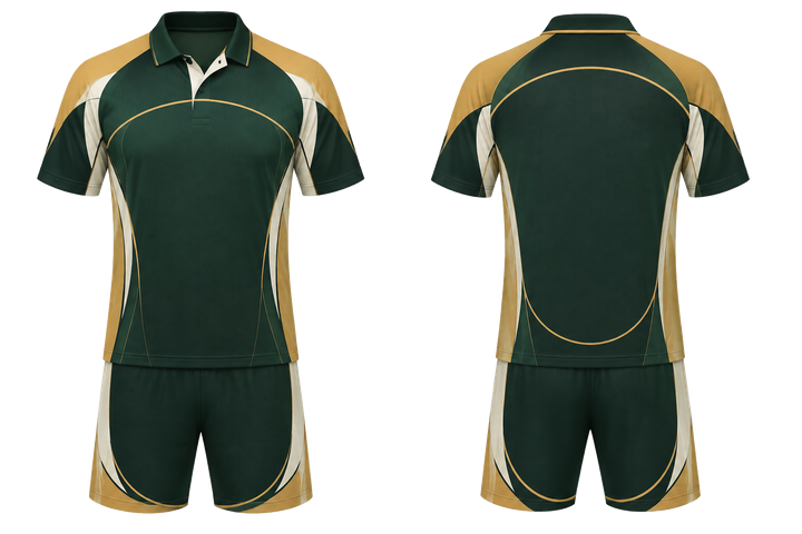 Forest Green Minimal Arch And Orbit Geometry Racket Sports Racket Match Kit design