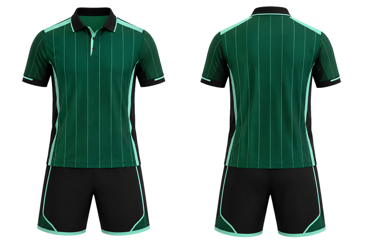 Emerald Wide Modern Pinstripe Field Racket Sports Racket Match Kit design