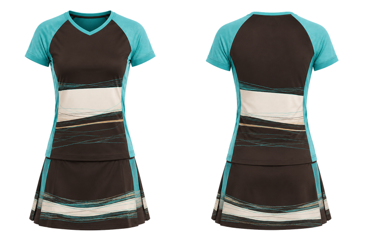 Dark Chocolate Layered Horizon Bands Racket Sports Women's Or Youth Racket Kit design