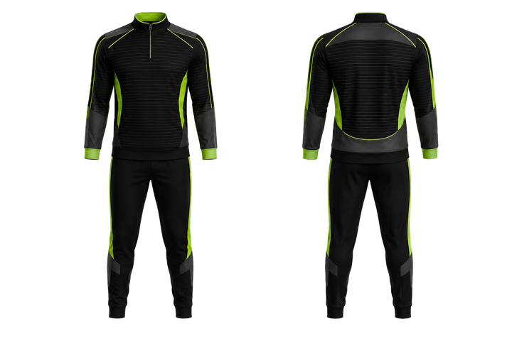 Black Retro Micro Stripe With Modern Panel Breaks Rugby Club Travel Set design