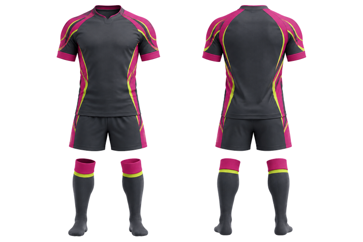 Slate Bold Sleeve To Side Bridge Rugby Contact Match Kit design