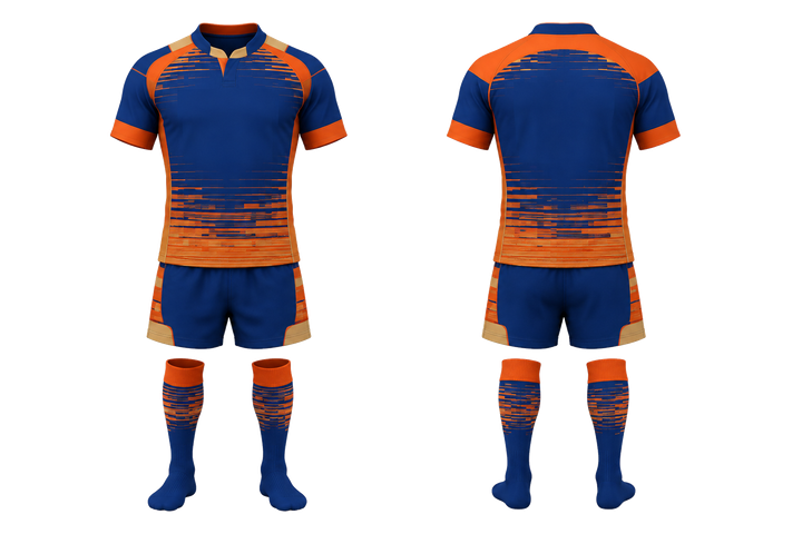 Cobalt Pixel To Panel Fade Built From Flat Bands Rugby Contact Match Kit design