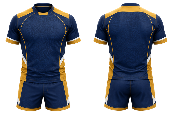Marine Blue Low Contrast Ripple Map Rugby Contact Training Kit design