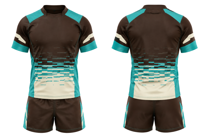 Dark Chocolate Pixel To Panel Fade Built From Flat Bands Rugby Contact Training Kit design