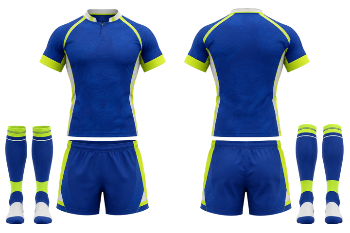 Royal Blue Low Contrast Ripple Map Rugby Sevens Or Alternate Kit design
