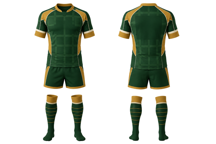 Forest Green Oversized Tonal Grid Rugby Sevens Or Alternate Kit design