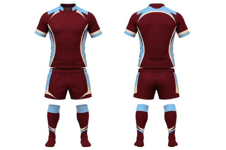 Deep Maroon Minimal Arch And Orbit Geometry Rugby Women's Or Academy Rugby Kit design