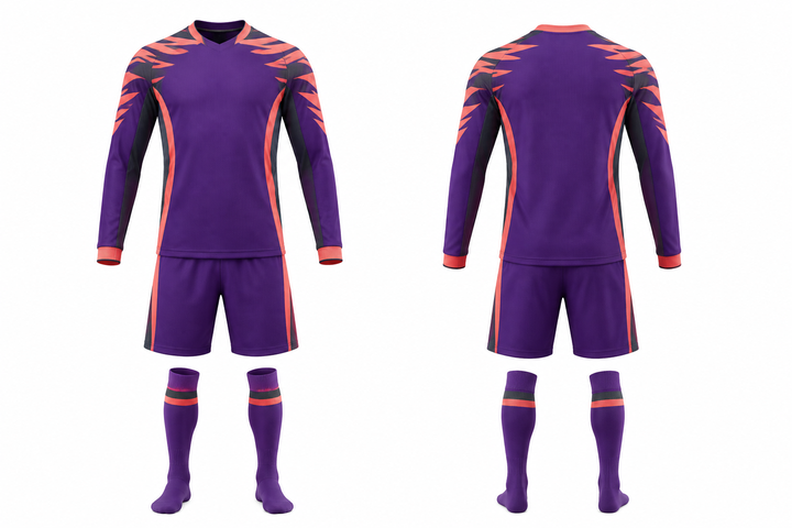 Purple Angular Shoulder Burst Soccer Goalkeeper Or Alternate Kit design