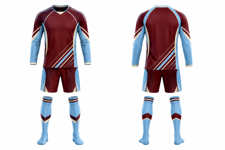 Deep Maroon Diagonal Court Line Architecture Soccer Goalkeeper Or Alternate Kit design
