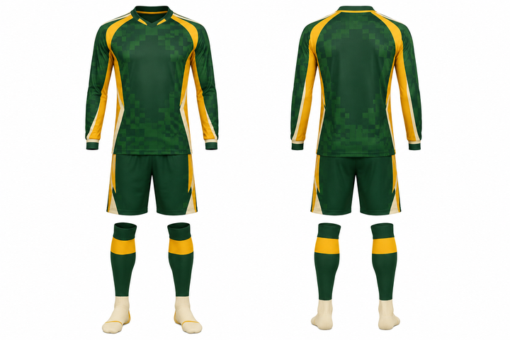 Bottle Green Stepped Chequer Field With Original Spacing Soccer Goalkeeper Or Alternate Kit design