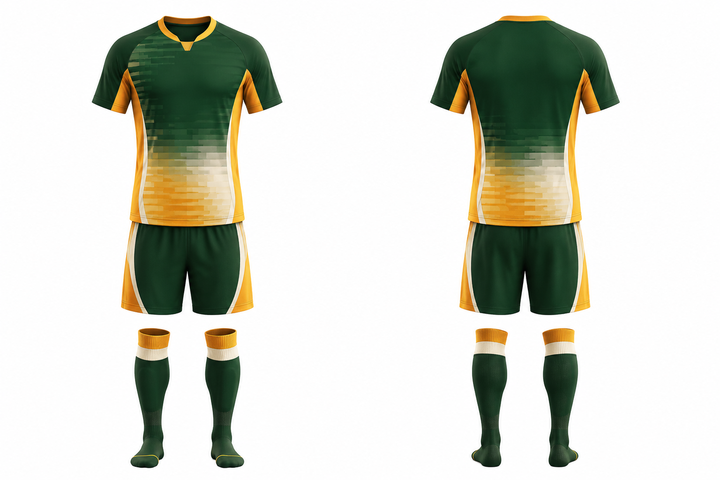 Bottle Green Pixel To Panel Fade Built From Flat Bands Soccer Match Kit design
