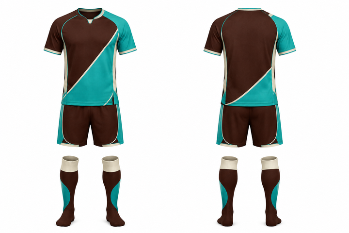 Dark Chocolate Split Sash Geometry Soccer Match Kit design