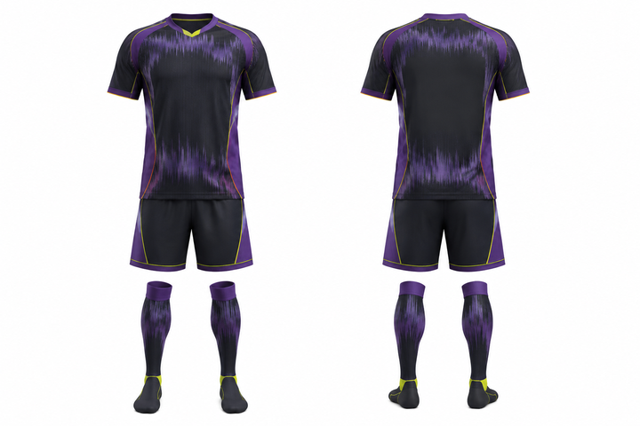 Charcoal Tonal Soundwave Rhythm Soccer Match Kit design