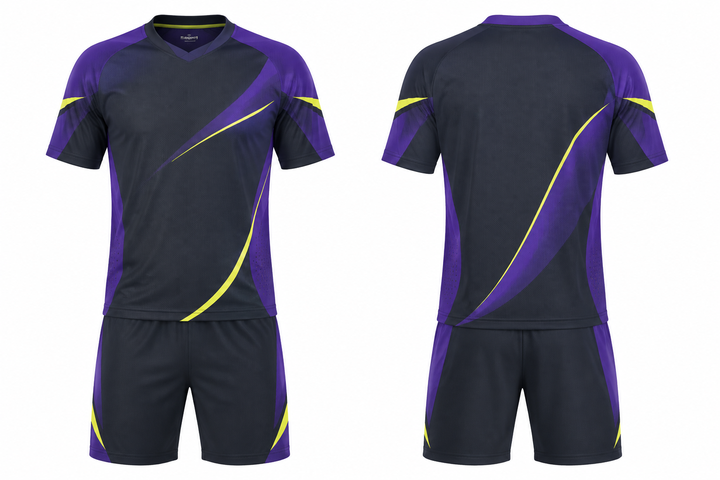 Charcoal Asymmetric Speed Panel Sweep Soccer Training Kit design