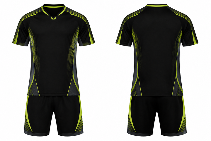 Black Compressed Gradient Illusion Made Only From Flat Bands Soccer Training Kit design