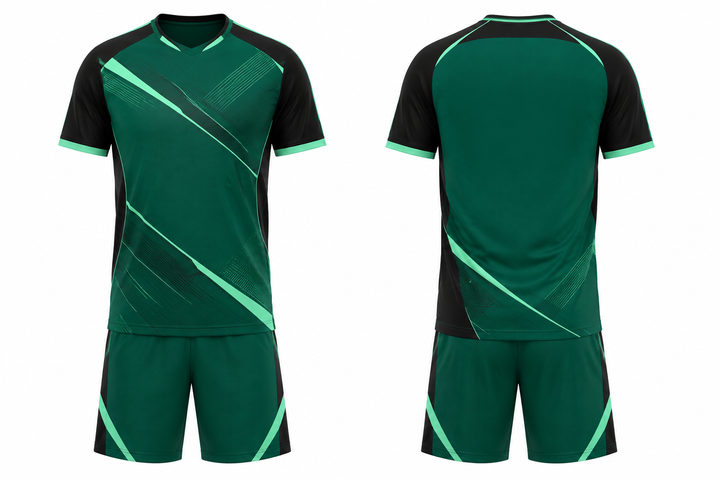 Emerald Diagonal Court Line Architecture Soccer Training Kit design