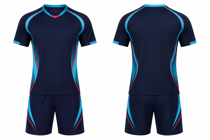 Midnight Navy Minimal Arch And Orbit Geometry Soccer Training Kit design