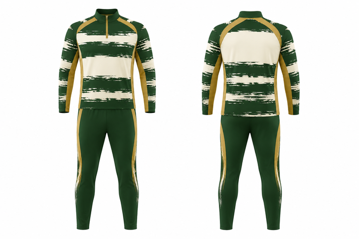 Forest Green Broken Heritage Hoops Soccer Warm Up Set design