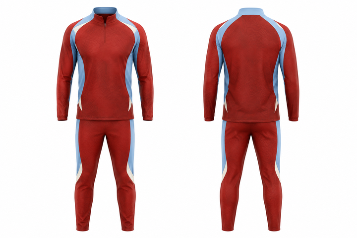 Brick Red Low Contrast Ripple Map Soccer Warm Up Set design