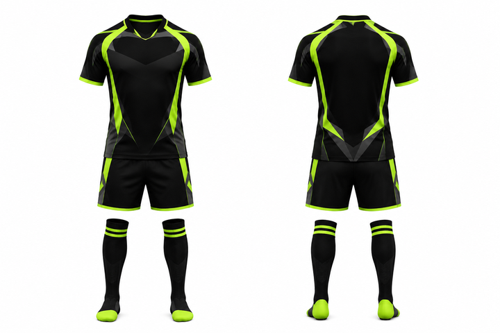 Black Faceted Shield Geometry Soccer Women's Or Academy Match Kit design