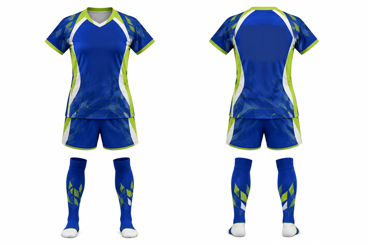 Royal Blue Fractured Diamond Field Soccer Women's Or Academy Match Kit design