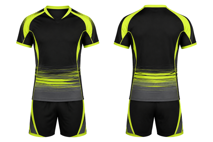 Black Layered Horizon Bands Volleyball Court Match Uniform design