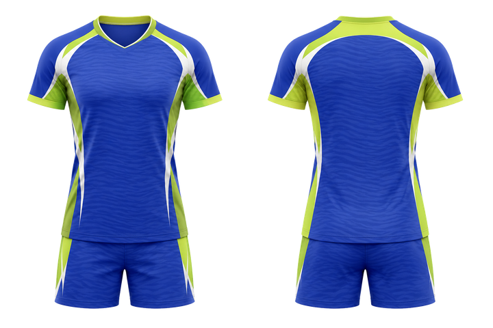 Royal Blue Low Contrast Ripple Map Volleyball Court Match Uniform design