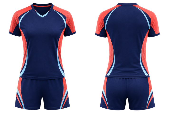 Indigo Minimal Arch And Orbit Geometry Volleyball Court Match Uniform design