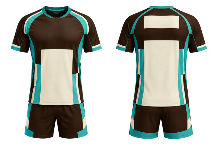 Dark Chocolate Modular Block Mosaic Volleyball Court Match Uniform design