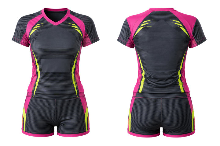 Slate Retro Micro Stripe With Modern Panel Breaks Volleyball Court Match Uniform design