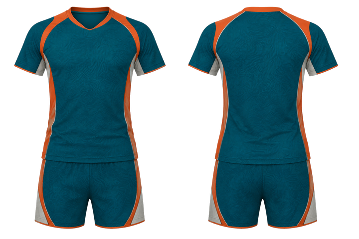 Petrol Teal Low Contrast Ripple Map Volleyball Court Training Set design