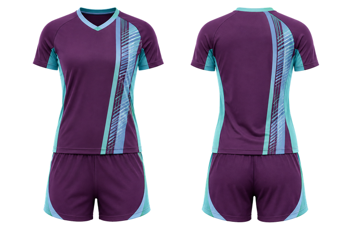 Plum Offset Vertical Race Stripe Volleyball Court Training Set design
