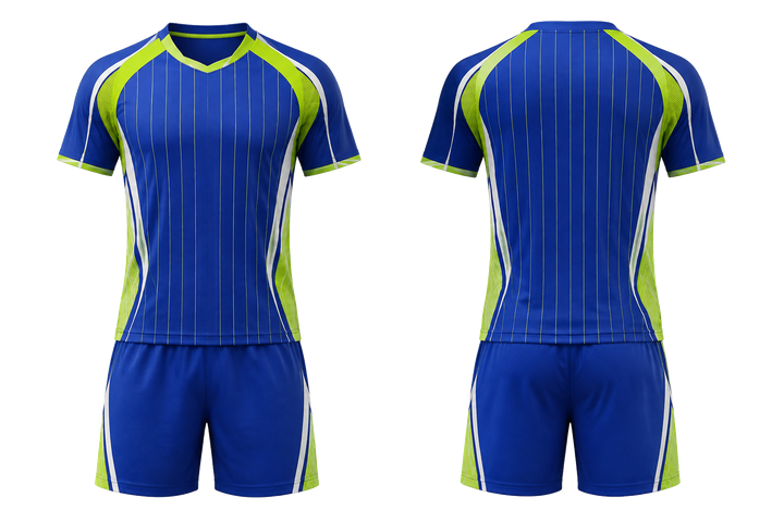 Royal Blue Wide Modern Pinstripe Field Volleyball Court Training Set design