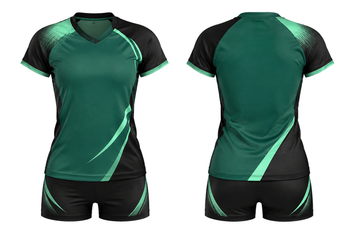 Emerald Asymmetric Speed Panel Sweep Volleyball Libero Or Alternate Uniform design