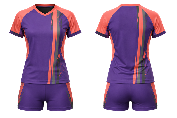 Purple Offset Vertical Race Stripe Volleyball Libero Or Alternate Uniform design