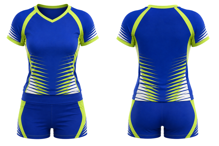 Royal Blue Compressed Gradient Illusion Made Only From Flat Bands Volleyball Women's Or Youth Court Uniform design