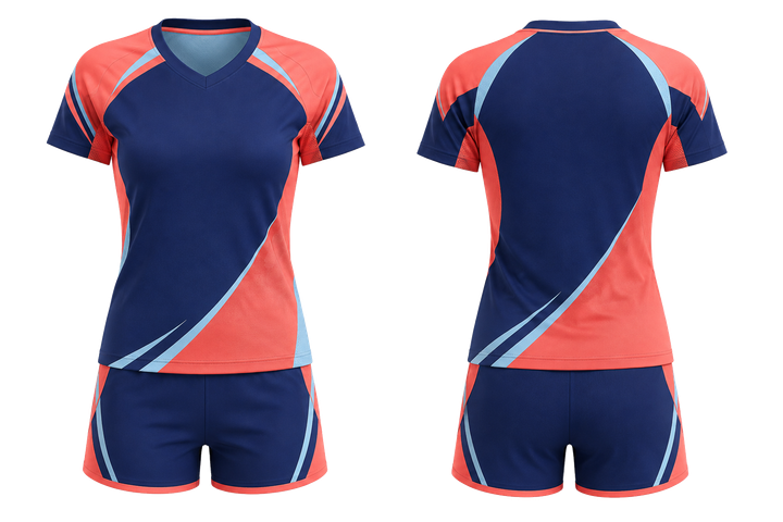 Indigo Split Sash Geometry Volleyball Women's Or Youth Court Uniform design