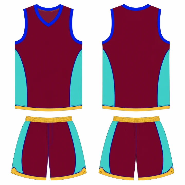 Basketball 10 Maroon Aqua Arc design