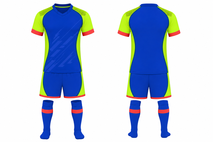 Royal Lime Speed Panel Soccer Kit design