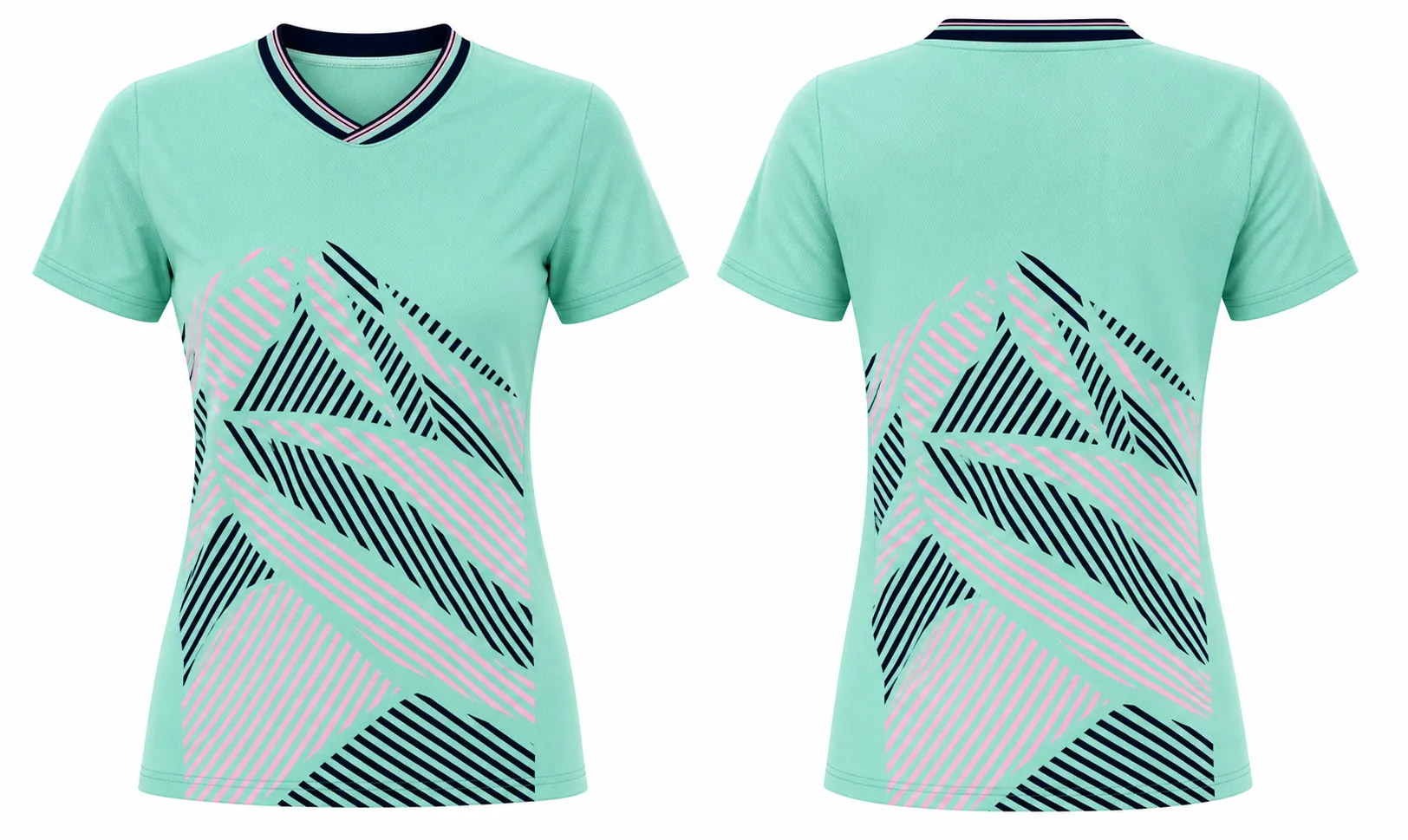Aqua Linework V-Neck design
