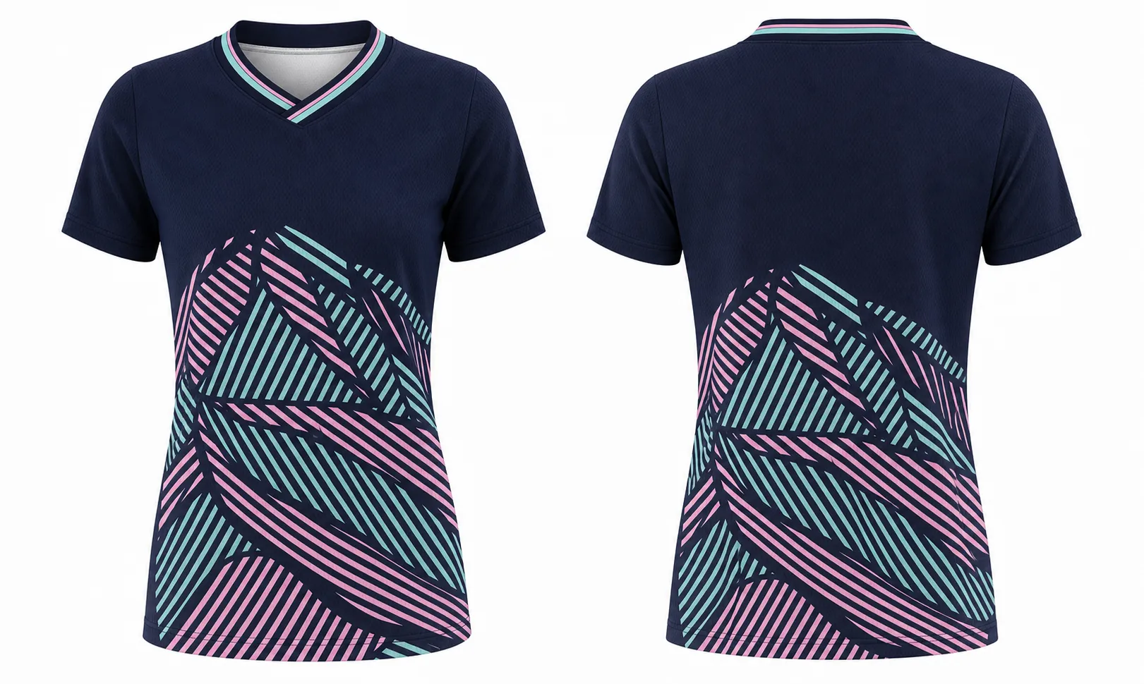 Navy Linework V-Neck design