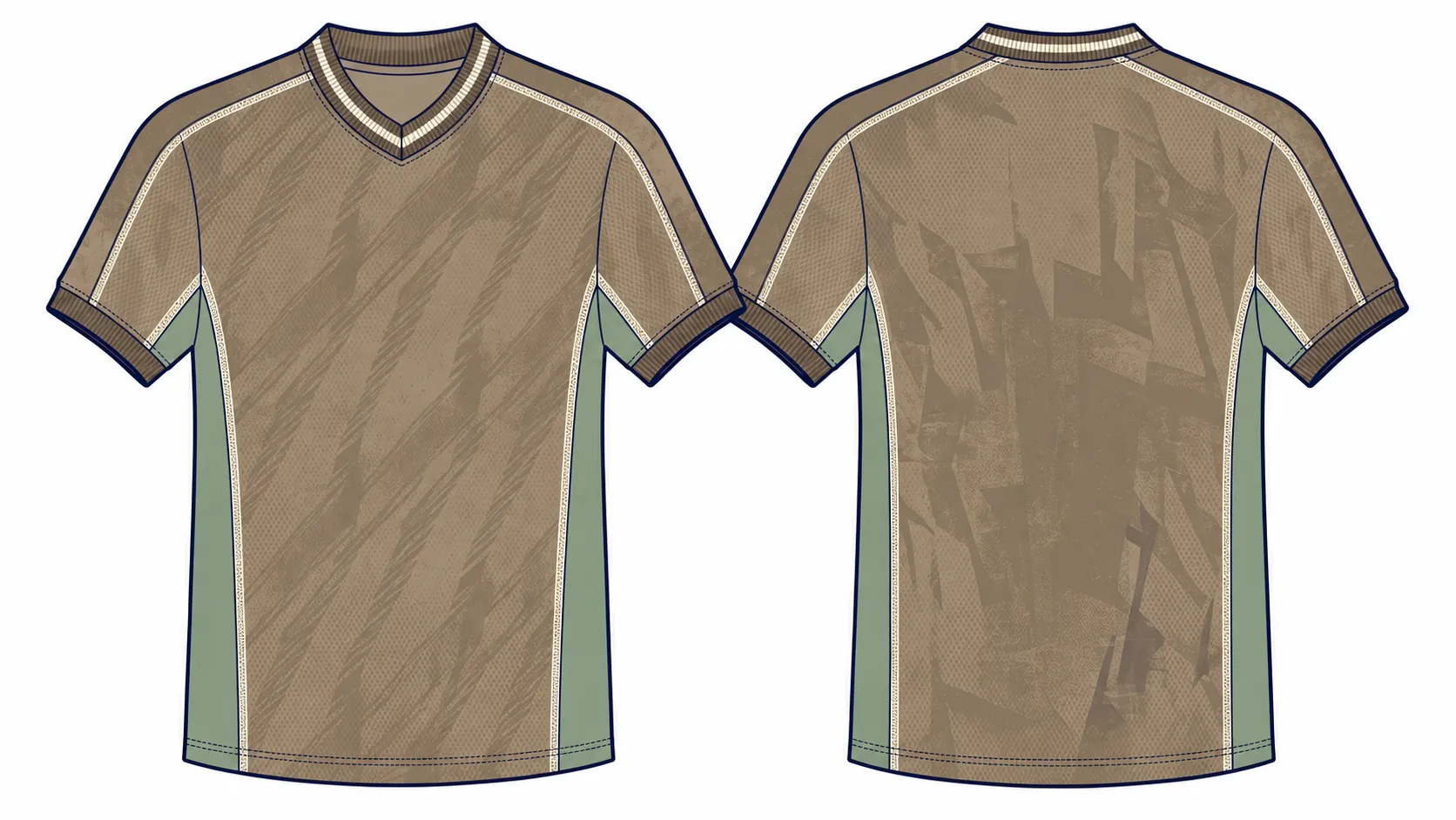 Taupe V-Neck design
