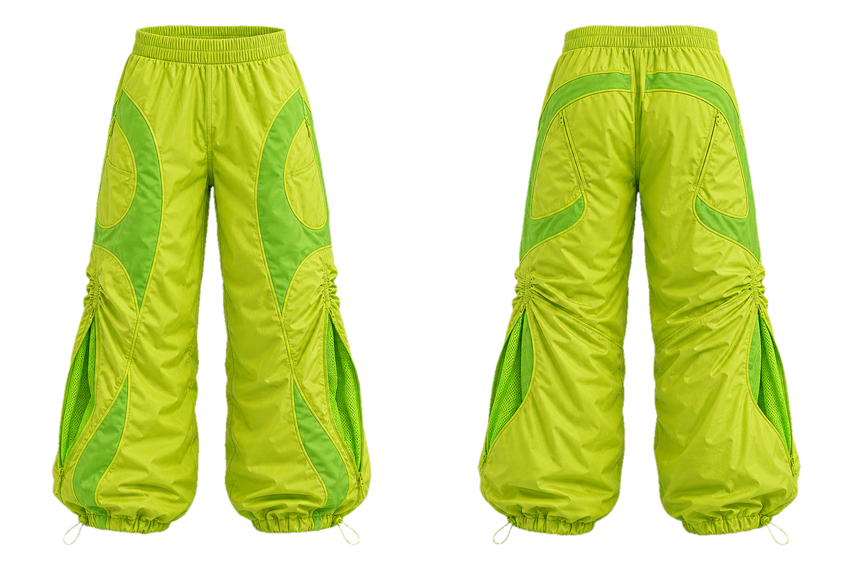 Acid Lime baggy shell pants design