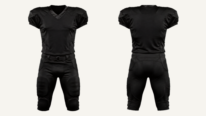 American-football Jersey — True Black Matte Panel Wash design