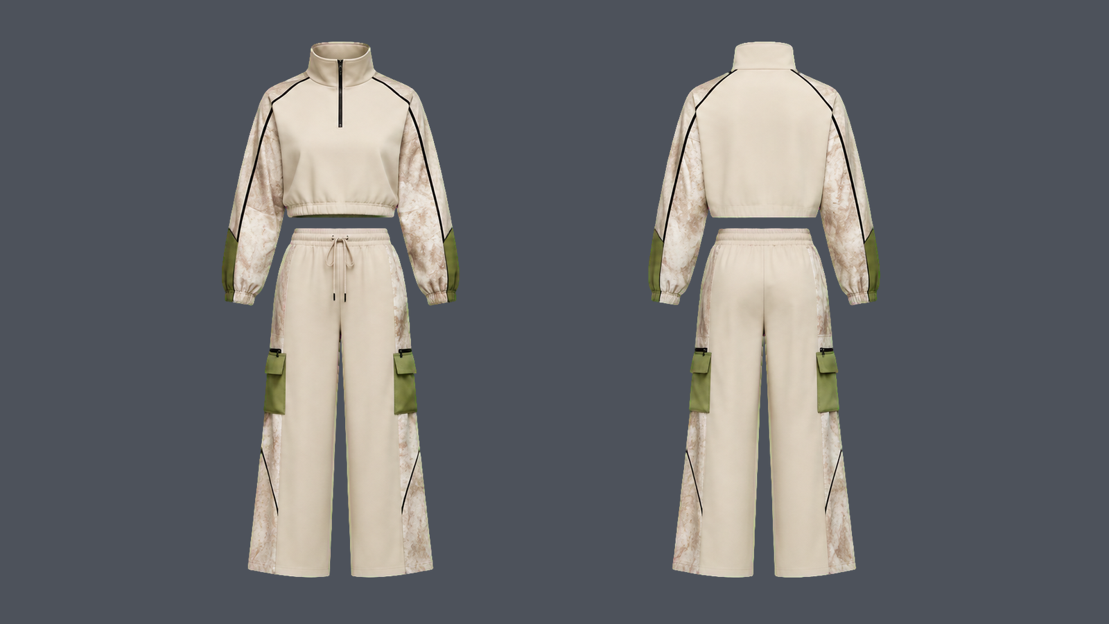 Metro Crop Set — Sand design