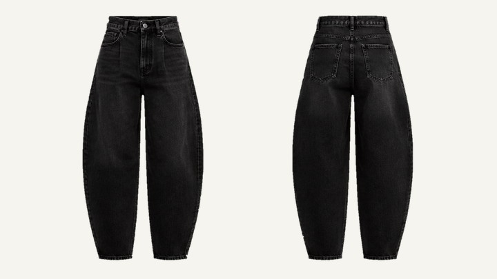 Barrel-leg Jeans — True Black Stone Wash design
