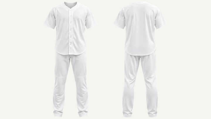 Baseball Jersey — True White Clean Reactive Solid design