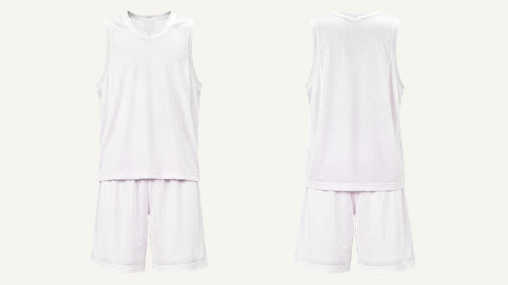 Basketball Jersey — True White Matte Panel Wash design
