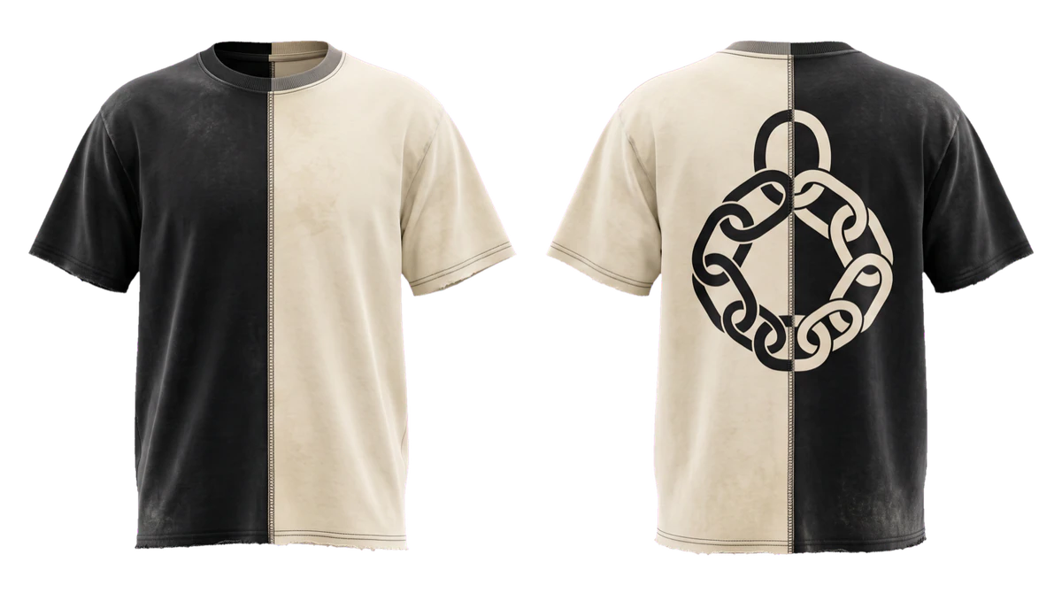 Black and Cream Split T-shirt design