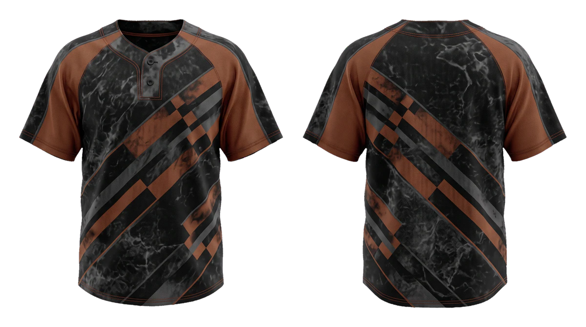 Black Copper Crosscut Baseball Jersey design